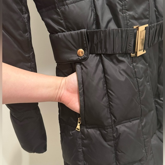 Express Belted Black Puffer Down Coat | Size M - Picture 5 of 9
